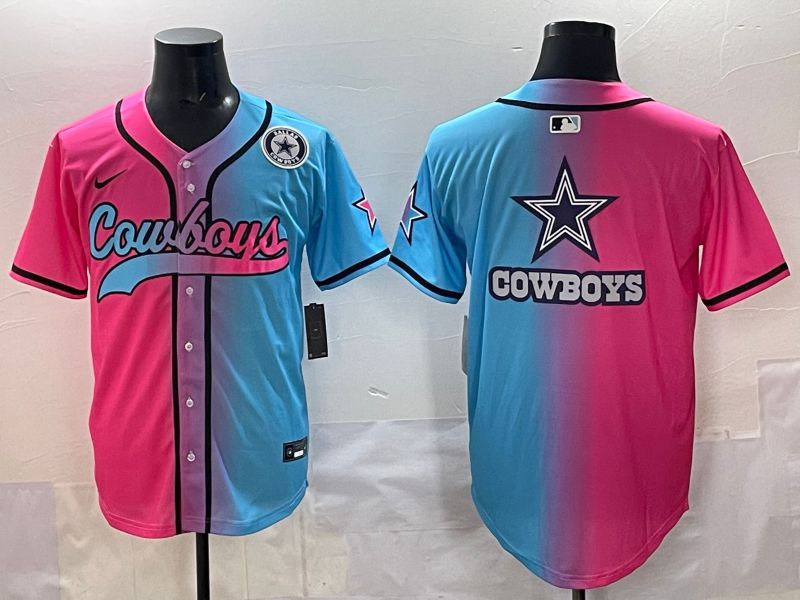 Men 2025 Dallas Cowboys Blank Blue pink Nike Limited NFL Jersey style 0011->dallas cowboys->NFL Jersey